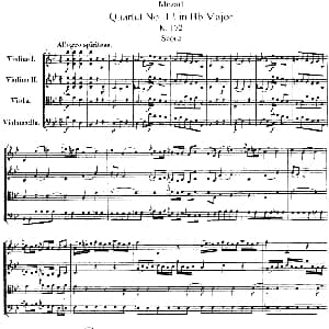小提琴谱 | Mozart Quartet No.12 in Bb Major,K.172 总谱