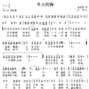 冬天的海_通俗唱法乐谱_词曲:梅花雪 方翔
