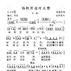 杨树开花叶儿青_民歌简谱_词曲:曾腾芳 毛祖贵