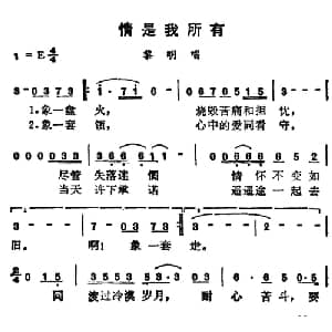 情是我所有_通俗唱法乐谱