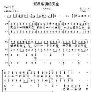繁星璀璨的天空_歌曲简谱_词曲:陈曦 董冬冬