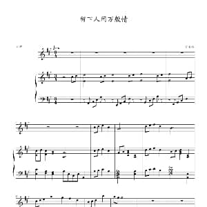 留下人间万般情 钢琴谱 雪凌球