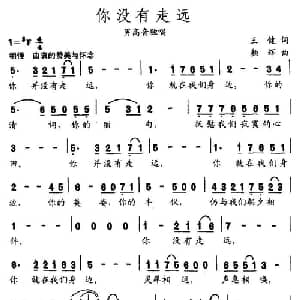 你没有走远_美声唱法乐谱_词曲:王健 颜辉