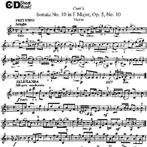 小提琴谱 | Sonata No.10 in F Major Op.5 No.10