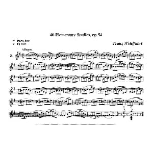 小提琴谱 | 40首小提琴初级技巧练习曲之三 弗朗茨 沃尔法特