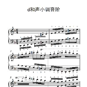 第九级6.d和声小调音阶 钢琴谱