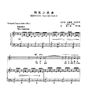 28惆怅小夜曲 意大利 _外国歌谱_词曲: 意 切 安 比克肖