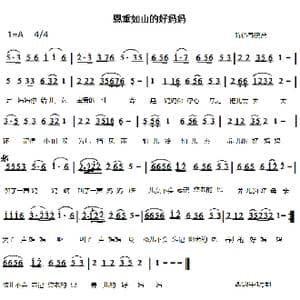 恩重如山的好妈妈_歌谱投稿_词曲: 陈道春记谱