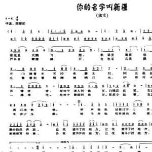 你的名字叫新疆_民歌简谱_词曲:王彬 陈雄