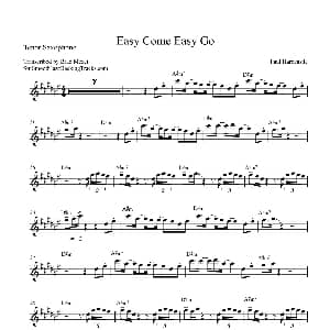 萨克斯谱 | Easy Come Easy Go 次中音萨克斯