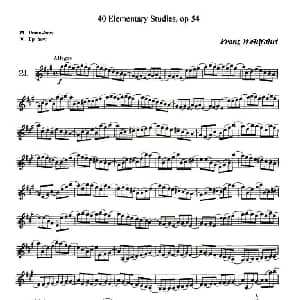 小提琴谱 | 40首小提琴初级技巧练习曲之21 弗朗茨 沃尔法特