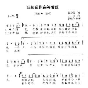 我知道你在等着我_通俗唱法乐谱_词曲:赵小源 三宝