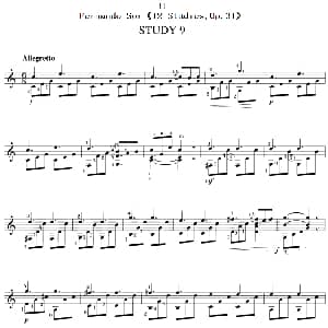 Fernando Sor 12 Studies,Op.31 吉他谱