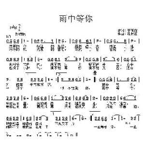 雨中等你_歌曲简谱_词曲:李荫保 杜长江