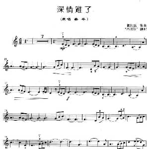 小提琴谱 | 深情难了