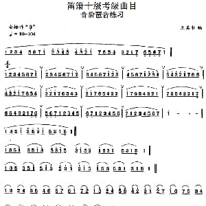 笛箫十级考级曲目 音阶琶音练习 王其书编曲