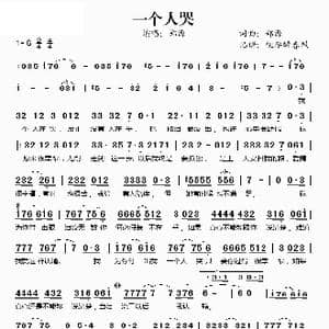 一个人哭_歌谱投稿_词曲:郑源 郑源