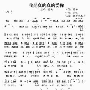 我是真的真的爱你_歌谱投稿_词曲:绿柳 陈伟