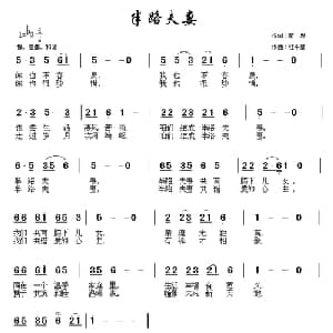 半路夫妻_通俗唱法乐谱_词曲:南思 杜平章