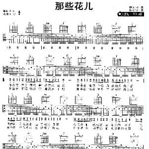 那些花儿 吉他谱 范玮琪 朴树 朴树