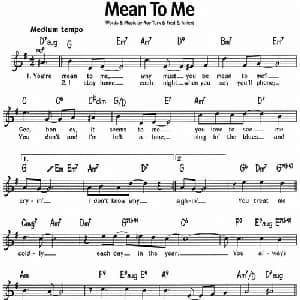 蓝调音乐:Mean To Me_外国歌谱