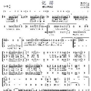 记得_歌曲简谱_词曲:易家扬 林俊杰