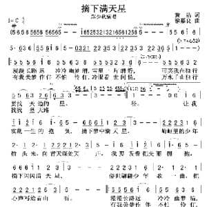 摘下满天星_歌曲简谱_词曲:黄沾 徐嘉良
