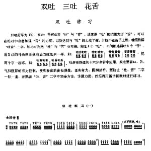笛子谱 | 笛子双吐 三吐 花舌练习