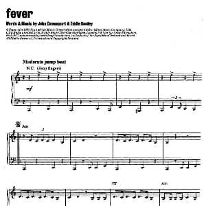 Fever 钢琴谱 J John Davenport & Eddie Cooley