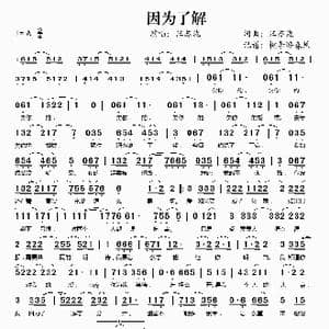 因为了解_歌谱投稿_词曲:汪苏泷 汪苏泷