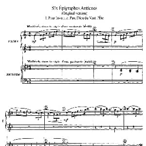Six Epigraphes Antiques 钢琴谱 阿希尔 克劳德 德彪西