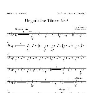 萨克斯谱 | Ungarische Tnze No 5 十五重奏Perc.1 2 3 4 5​分谱