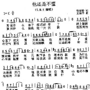 他还是不懂_通俗唱法乐谱_词曲:徐世珍 王治平