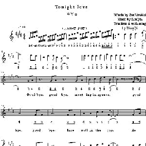 Tonight love_外国歌谱