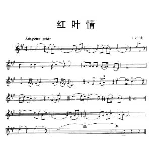 小提琴谱 | 红叶情 王立平