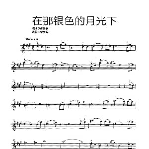 小提琴谱 | 在那银色的月光下 黎英海改编版 黎英海改编