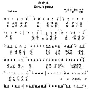 白玫瑰 俄罗斯 _外国歌谱_词曲: 书沧 译配