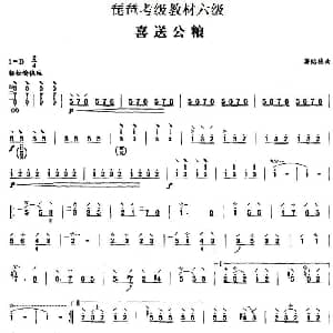 琵琶谱 | 喜送公粮 琵琶考级教材六级 蒋贻德