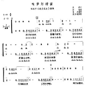 有梦好甜蜜_合唱歌谱_词曲:段典 彭程