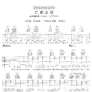 Desperado 吉他谱 eagles