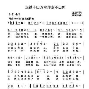 走过千山万水却走不出你_通俗唱法乐谱_词曲:王慧琴 黎荣军