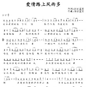 爱情路上风雨多_通俗唱法乐谱_词曲:轻云望月 轻云望月