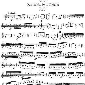 小提琴谱 | Mozart Quartet No.10 in C Major,K.170 Violin 1分谱