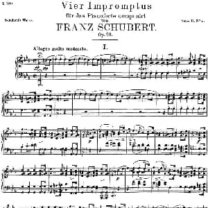 舒伯特c小调即兴曲D.899 Op.90 钢琴谱 舒伯特