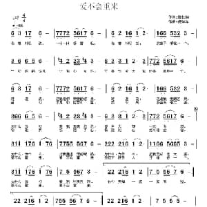 爱不会重来_通俗唱法乐谱_词曲:肇长拥 祝学军