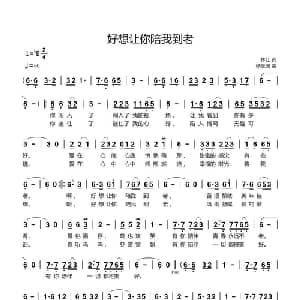 好想让你陪我到老_通俗唱法乐谱_词曲:林红 杨际国