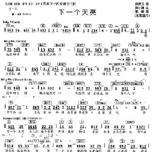下一个天亮_通俗唱法乐谱_词曲:姚若龙 陈小霞