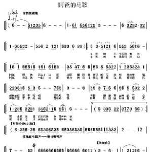 阿爸的马鞍_民歌简谱_词曲:达烈墨痕 邢力钧 朱顺宝