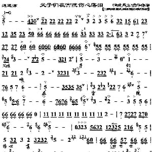 京剧谱 | 父子们在宫院伤心落泪 逍遥津 选段 京胡伴奏谱