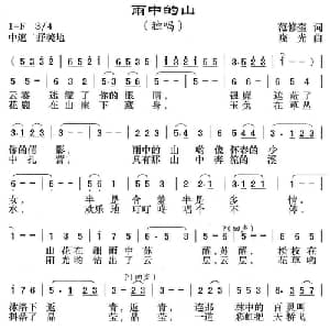 雨中的山_通俗唱法乐谱_词曲:范修奎 晓光